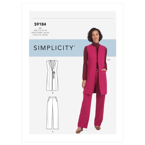 Simplicity Pattern 9184 Misses/Plus Vest & Pants AA (10-12-14-16-18) Carousel 1