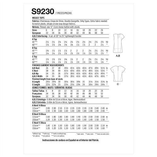 Simplicity Pattern 9230 Misses' Tops U5 (16-18-20-22-24) Carousel 2