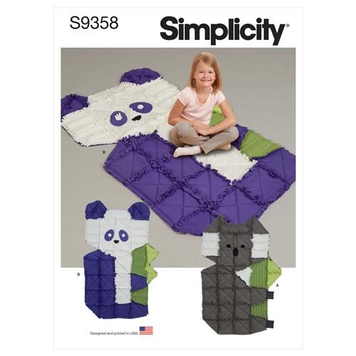 Simplicity Pattern 9358 Fleece Rag Quilts OS (ONE SIZE) Carousel 1
