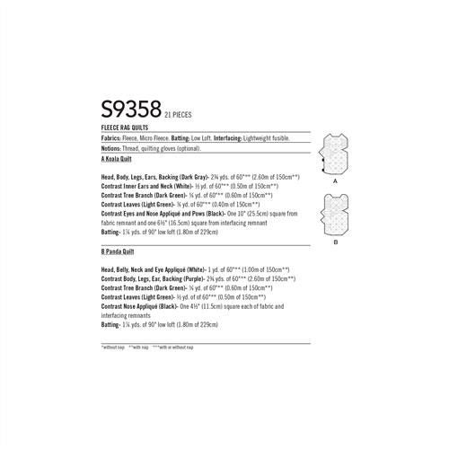 Simplicity Pattern 9358 Fleece Rag Quilts OS (ONE SIZE) Carousel 2