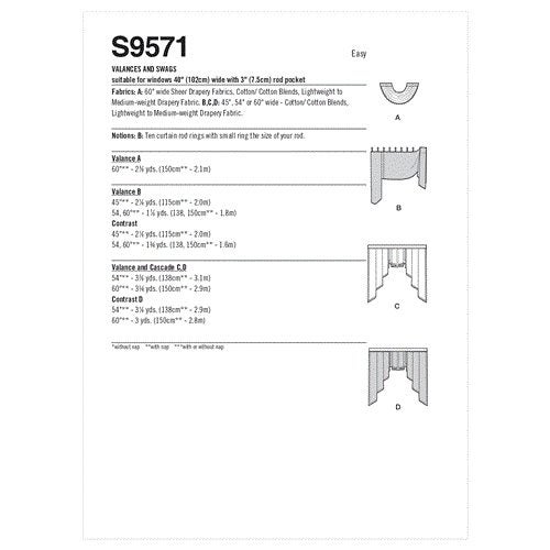 Simplicity Pattern 9571 Valances and Swags OS (ONE SIZE) Carousel 2