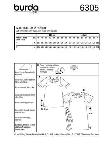 Burda Style Pattern 6305 Women's top and dress 20-34 Carousel 2