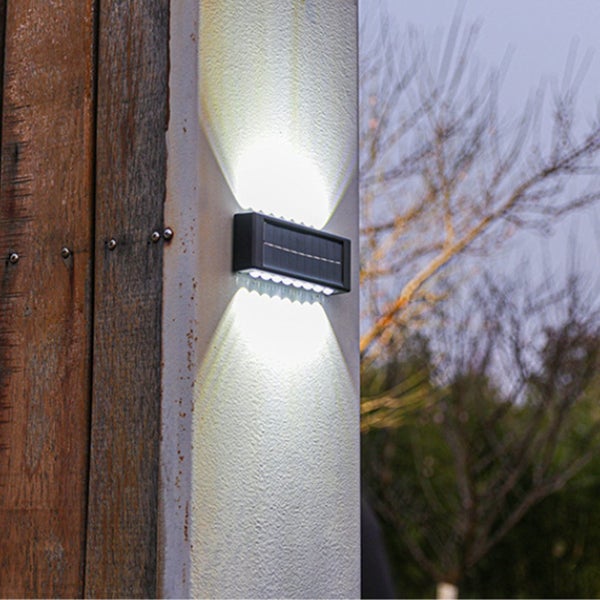 Solar Wall Lights UP Down 2 Pack,Illuminate Outdoor Sunlight Sensor Lamp IP65 Carousel 8