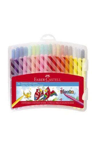 Faber-Castell Fiesta Fibre-tip Pens - Plastic Case 36 Carousel 1