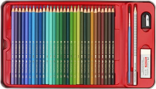 Faber-Castell (FSC) Classic Watercolour Pencils - Tin of 60 + Accessories Carousel 4