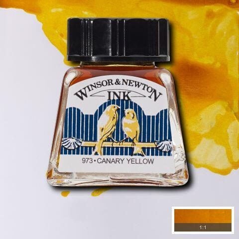 Winsor & Newton Drawing Inks 14ml CANARY YELLOW Carousel 2