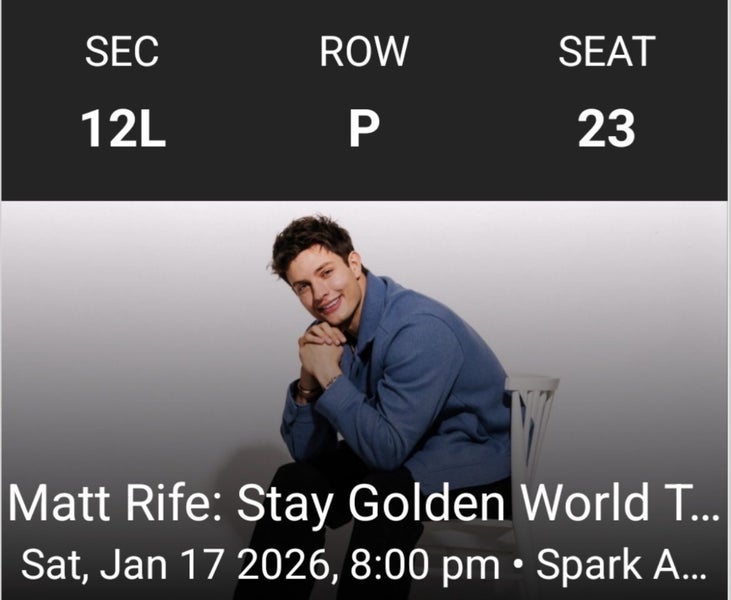 1x Matt Rife Auckland Ticket $100 Carousel 1