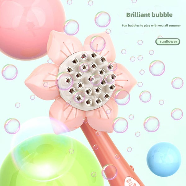 Automatic Sunflower Bubble Machine for Toddlers 1-3 3-5 4-8, Handheld Bath To Carousel 8