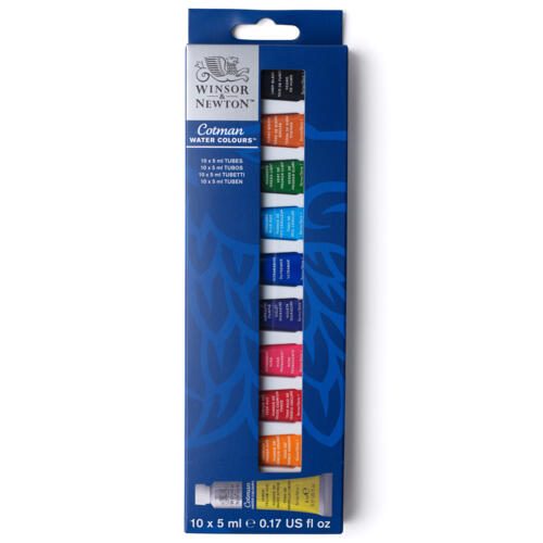 Winsor & Newton Cotman Watercolour 5ml Set 10pc Carousel 1