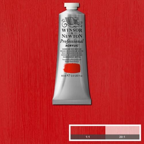 Winsor & Newton Professional Acrylic Paint 60ml CADMIUM RED MEDIUM S3 Carousel 3