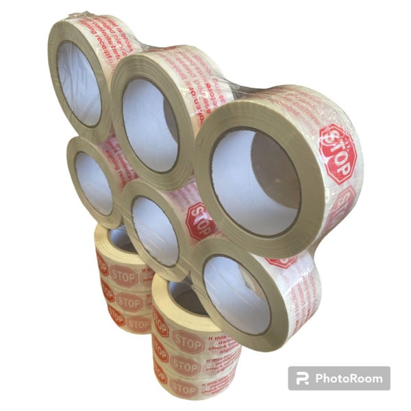 "Stop" Packaging Tape - 36 rolls 100m length SPECIAL $50 Carousel 3