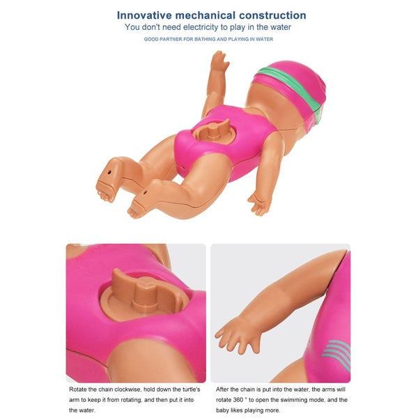 6 Inch Swimming Doll Toy for Toddlers, Windup Swimming Girl Ba Carousel 9