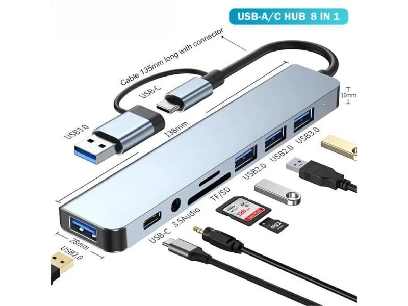 8 In 1 USB C Hub Expander Multiport Adapter Type C Splitter Dock USB 3 Port For Carousel 1