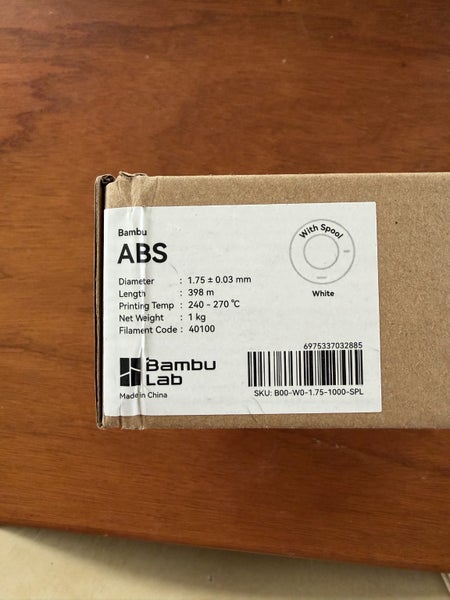 Bambu Lab ABS 3D Printer Filament - White Carousel 1