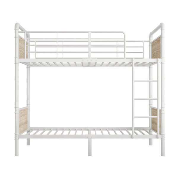 Twin Metal Bunk Bed Frame - White Matte Carousel 12