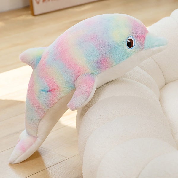 Cute and Colorful Plush Dolphin Doll - Perfect Gift, Toy, and Bedroom Decorat Carousel 1