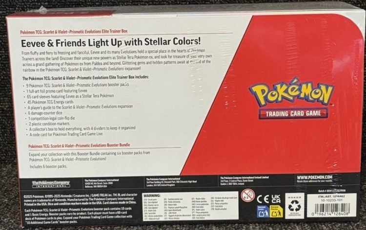 The Pokemon TCG Prismatic Evolutions ETB (Elite Trainer Box) with Booster Bundle Carousel 2