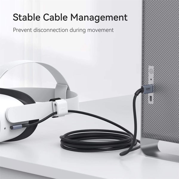 Kiwi Design For META Oculus Quest 2/3/3S/ Pico 4 Link Cable 16FT / 5M Long Black Carousel 2