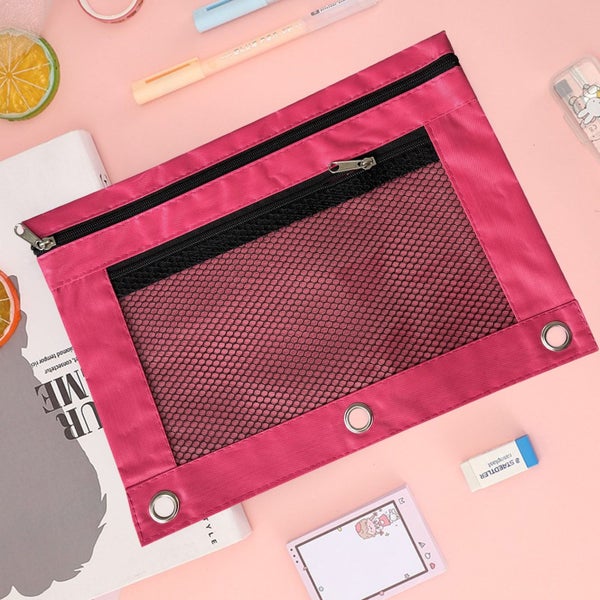Cloth Eyelet Binder B5 Office Storage File Bag With Three Holes And Double Zi Carousel 1