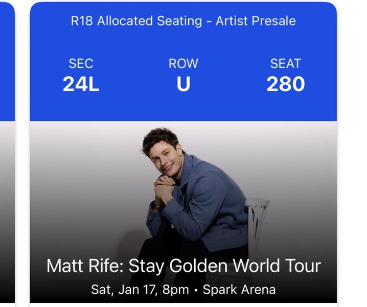 Matt Rife Stay Golden Tour Auckland tickets x 2 Carousel 2