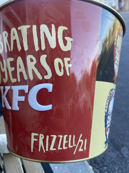 KFC 50 year anniversary tin bucket. Released 2021. Carousel 10
