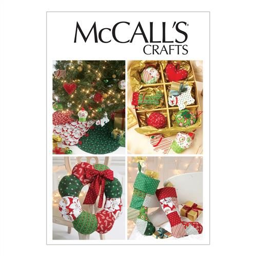 McCalls Pattern 6453 Ornaments Wreath Tree Skirt and Stocking One Size Only Carousel 1
