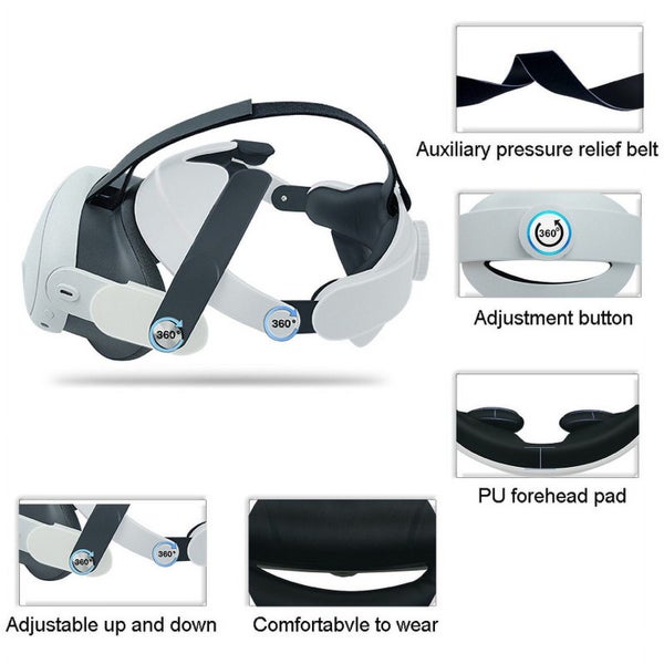 Adjustable Head Strap for Meta Quest 3S/Quest 3, Replacement Elite Strap for Carousel 6