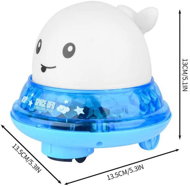 Baby Bath Toys,Water Spraying Whale Squirt Toy with UFO Base Universal Steeri Carousel 2