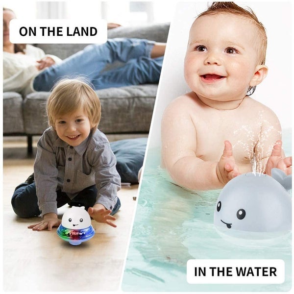 Baby Bath Toys,Water Spraying Whale Squirt Toy with UFO Base Universal Steeri Carousel 7