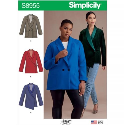 Simplicity Pattern 8955 Misses' and Women's Raglan Sleeve Jackets Carousel 1