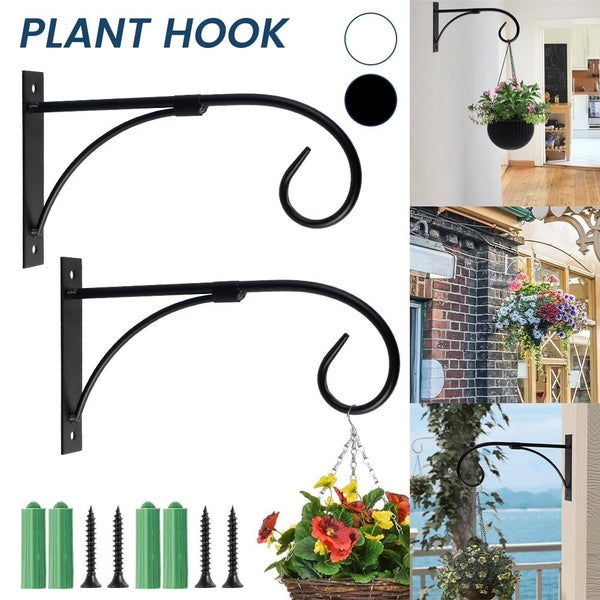 Hanging Plant Hook Flower Pots Basket Holder Hanger Iron Art Garden Wall Brac Carousel 1