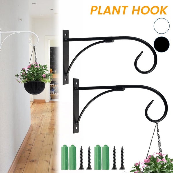Hanging Plant Hook Flower Pots Basket Holder Hanger Iron Art Garden Wall Brac Carousel 8