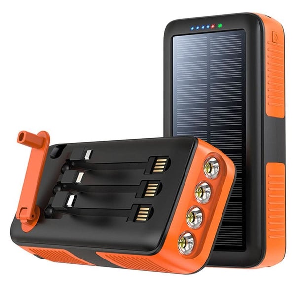 Solar Charger Power Bank 63200mAh, Portable with Dual Outputs, Flashlight, Ha... Carousel 1