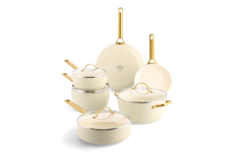 Greenpan Padova 6 (10) Piece PFAS Free Cookset Cream White Carousel 5