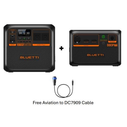 Bluetti AC180P Bundle with B80P and Free Aviation to DC7909 Cable Capacity Carousel 1