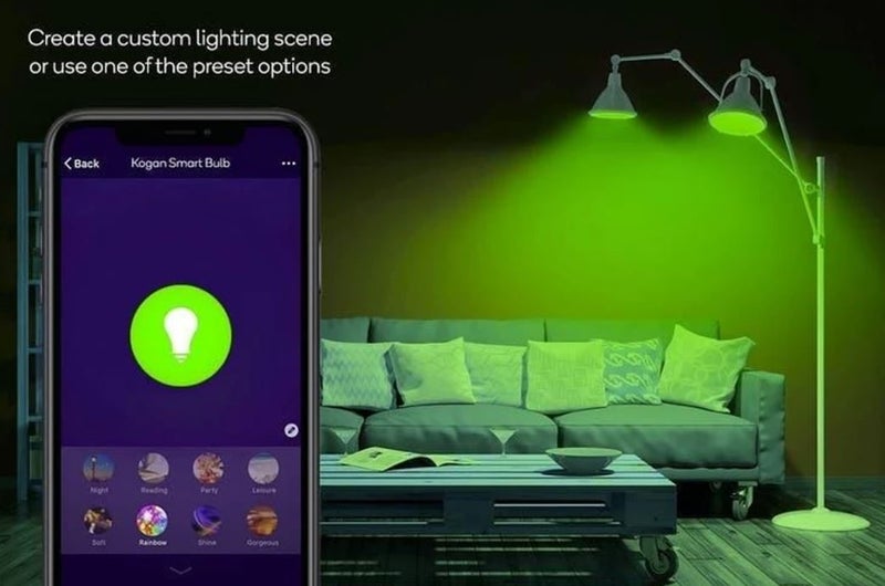 Kogan SmarterHome™ 9W/10W Colour & Warm/Cool White Smart Bulb B22, Wi-Fi, 4 Pack Carousel 2