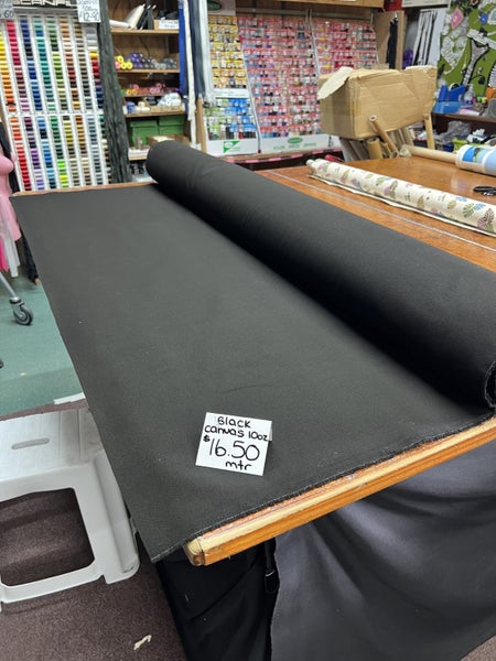 Black Cotton Canvas Fabric – 10oz & 15oz | 150cm Wide | Per Metre Carousel 1