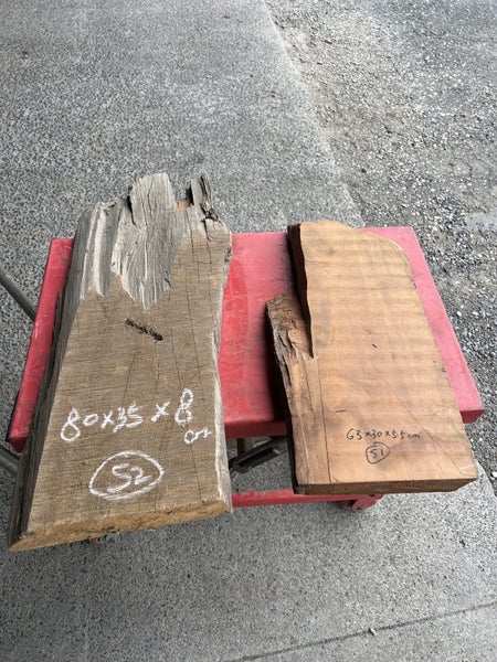 Two small size Ancient Swamp Kauri slabs for Woodwork Carousel 1