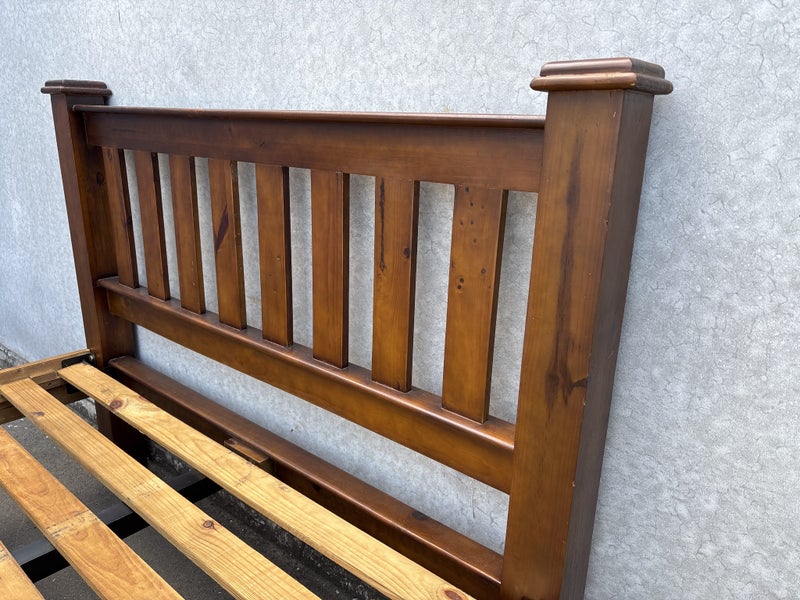 Outback Solid Pine Queen Slat Bed Frame Carousel 11