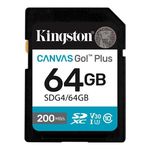 Kingston Canvas Go Plus G4 64GB SD Memory Card UHS-I - Class 10 - U3 - V30 - Carousel 1