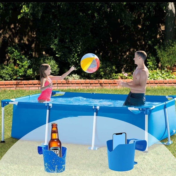 4 Pack Poolside Cup Holder for Above Ground Swimming Pool,No Spill Drink Holder Carousel 12