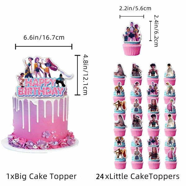 Kpop De-mon Birthday Party Decorations Supplies,Happy Birthday Banner Balloons Carousel 6