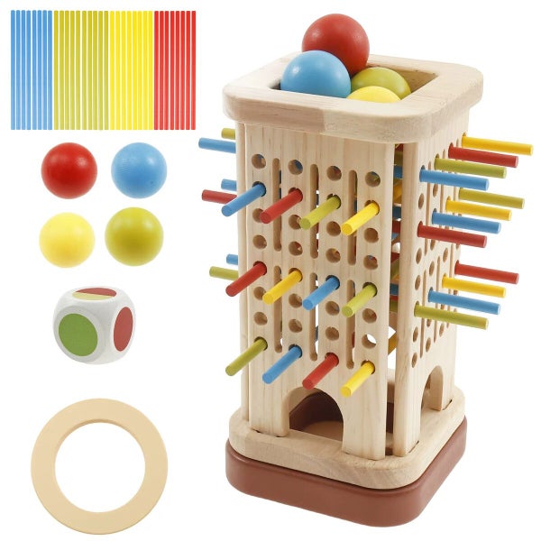 Parent-Child Interactive Wooden Stick Board Game Colorful Sticks Wooden Stick Carousel 2