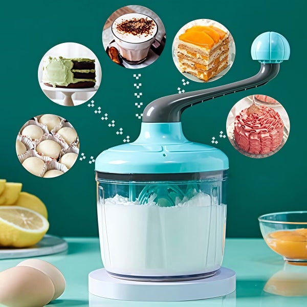 Manual Egg Beater Hand Mixer Perfect for Whipping Egg Whites Cream Cake Batter Carousel 1