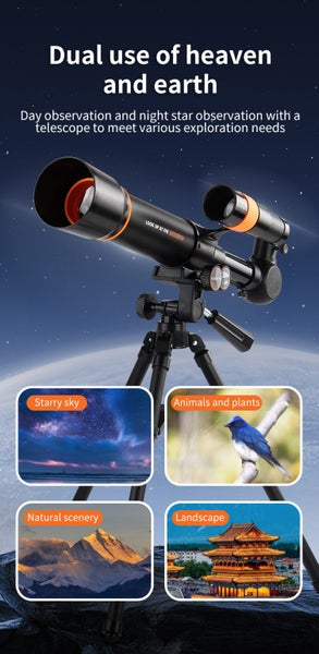 Kids Telescope,Outdoor Bird Watching Refractor,Astronomy Space Portable Telescop Carousel 2