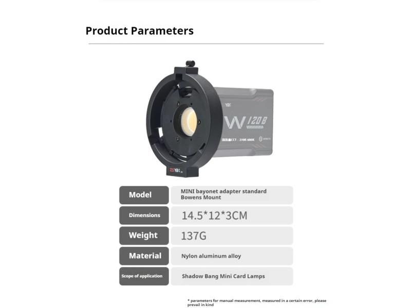 ZSYB Mini Bowens Mount Adapter Ring Original Adapter To Bowens Bayonet For Carousel 2