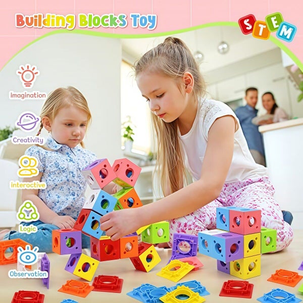 Kids 3D Building Blocks 72 Building Cubes Carousel 1