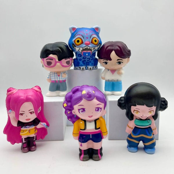 6pcs KPOP Demon Hunters Pinch Slow Rebound Figure Stress Relief Toys Healing Chr Carousel 1