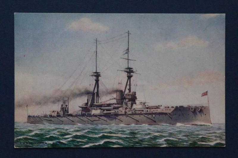 British Navy battleship: H.M.S. Bellerophon: ship postcard Carousel 1