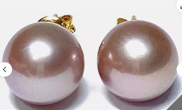 10 - 10.5mm Purple Rose Pink Edison Pearl Stud Earrings Carousel 1